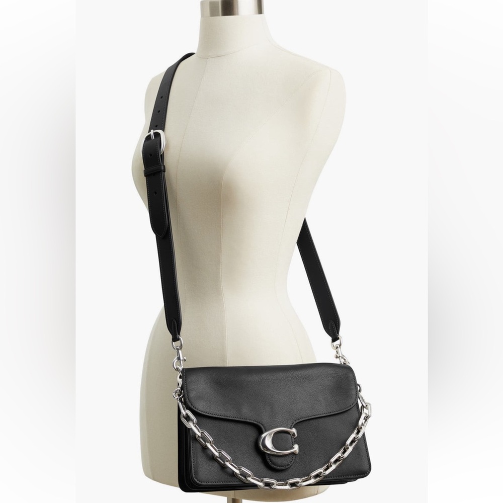 Coach Chain Tabby Silver/black Leather Small Shoulder Bag brand new - Picture 6 of 15
